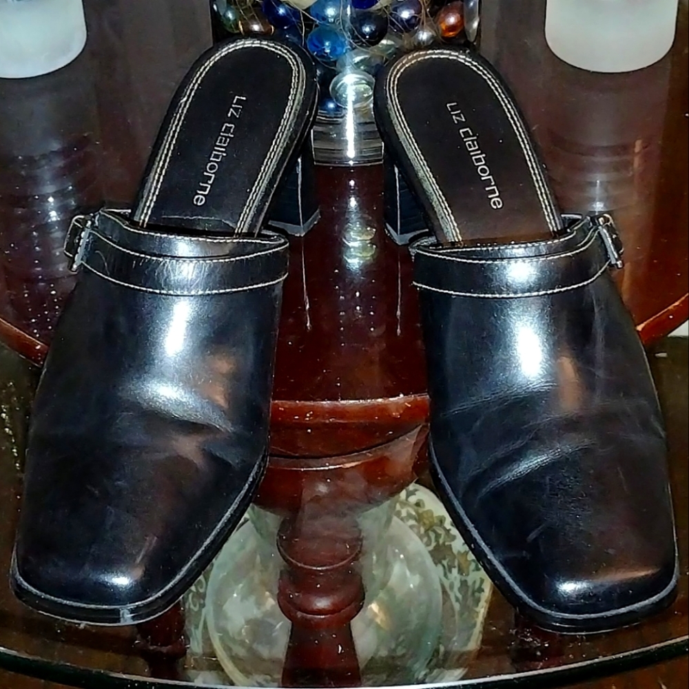 Vintage Liz Claiborne Leather Heel Mules